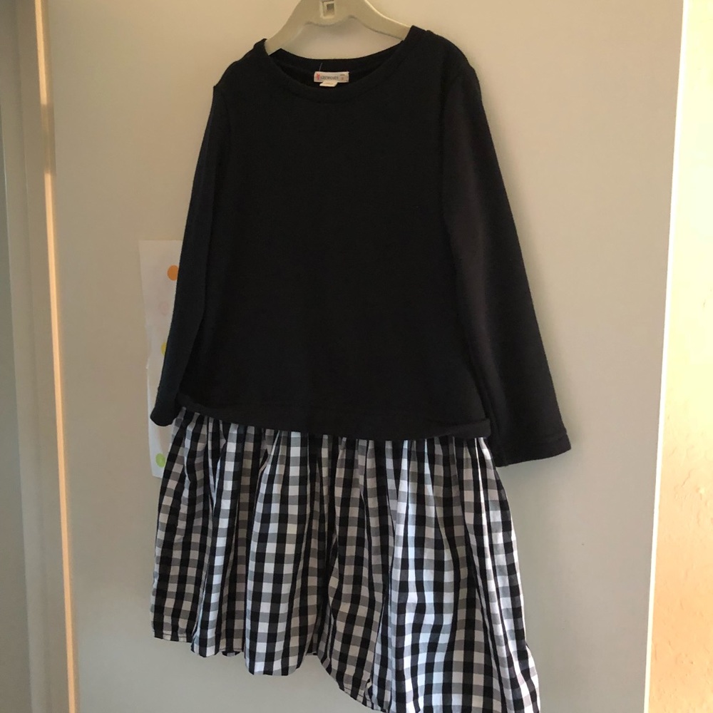 Girls Crewcuts black and white plaid dress